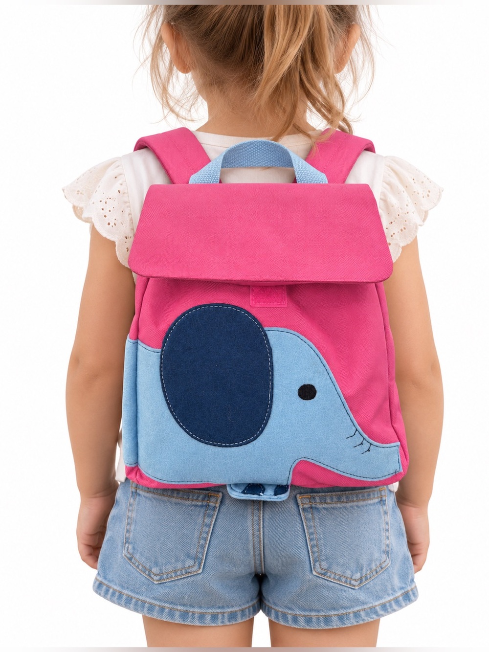 NWT Pottery Barn Kids Pink Elephant Preschool Flap Backpack